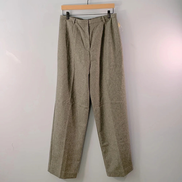 Worthington vintage size 14 tall gray wool straight leg trousers pant lined warm - Picture 1 of 12